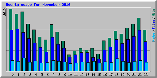 Hourly usage for November 2016
