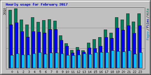 Hourly usage for February 2017