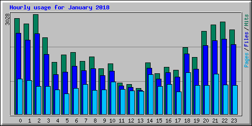 Hourly usage for January 2018
