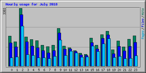 Hourly usage for July 2018