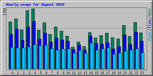 Hourly usage for August 2018